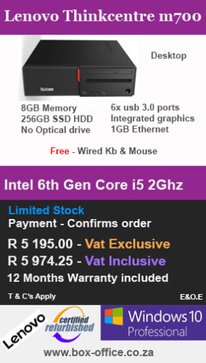 Lenovo Thinkcentre M700 6th Gen i5 Desktop